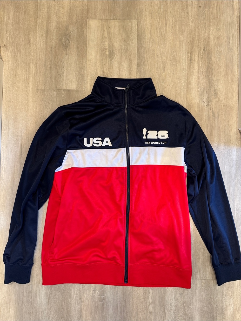 USA Colorblock Performance Track Jacket - Red/Black/White